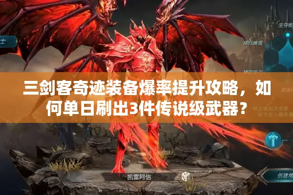 三剑客奇迹装备爆率提升攻略，如何单日刷出3件传说级武器？