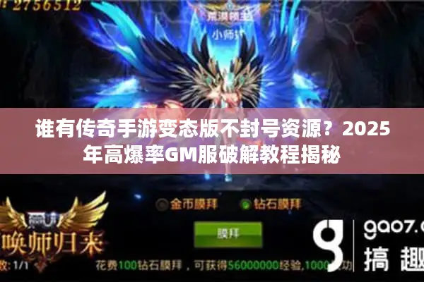 谁有传奇手游变态版不封号资源？2025年高爆率GM服破解教程揭秘