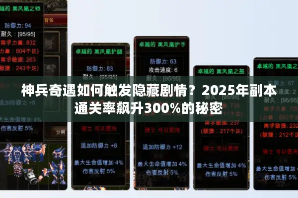 神兵奇遇如何触发隐藏剧情？2025年副本通关率飙升300%的秘密
