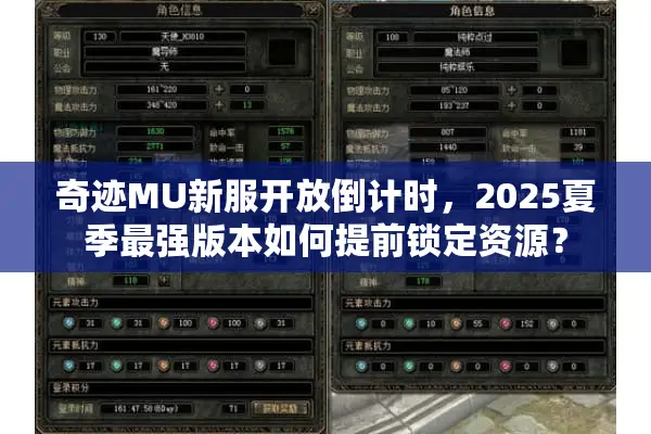 奇迹MU新服开放倒计时，2025夏季最强版本如何提前锁定资源？