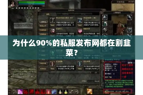 为什么90%的私服发布网都在割韭菜？