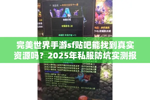 完美世界手游sf贴吧能找到真实资源吗？2025年私服防坑实测报告