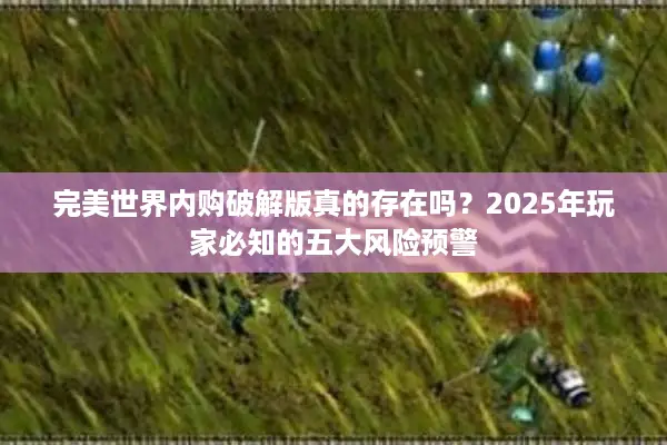 完美世界内购破解版真的存在吗？2025年玩家必知的五大风险预警