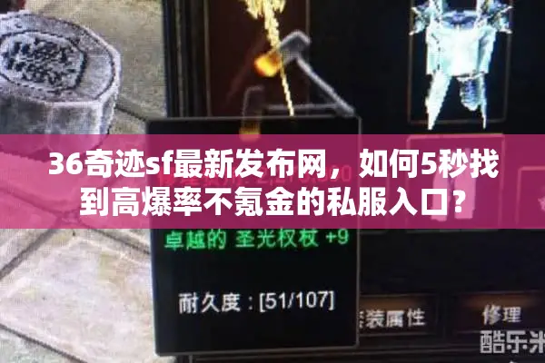 36奇迹sf最新发布网，如何5秒找到高爆率不氪金的私服入口？