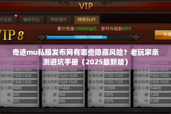 奇迹mu私服发布网有哪些隐藏风险？老玩家亲测避坑手册（2025最新版）