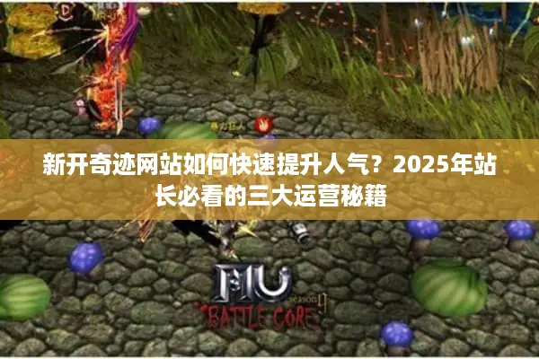 新开奇迹网站如何快速提升人气？2025年站长必看的三大运营秘籍