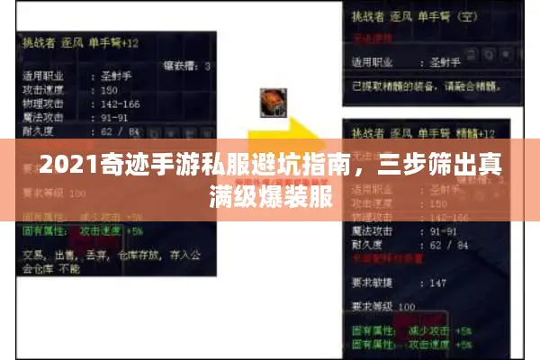 2021奇迹手游私服避坑指南，三步筛出真满级爆装服