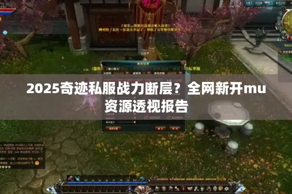2025奇迹私服战力断层？全网新开mu资源透视报告