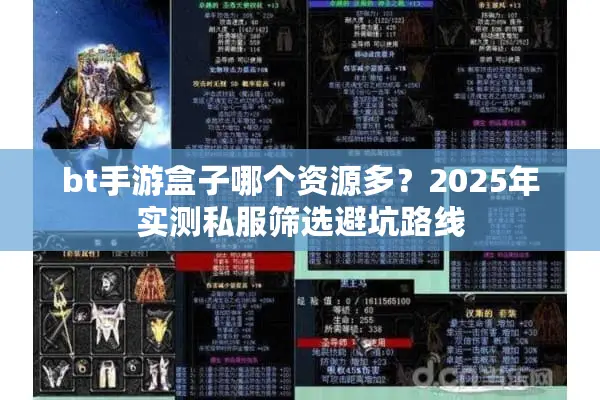 bt手游盒子哪个资源多？2025年实测私服筛选避坑路线