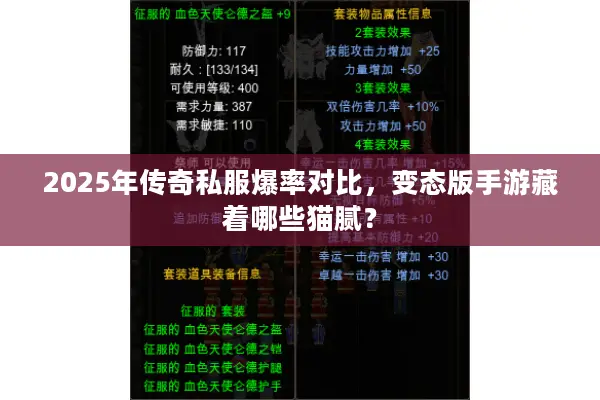 2025年传奇私服爆率对比，变态版手游藏着哪些猫腻？
