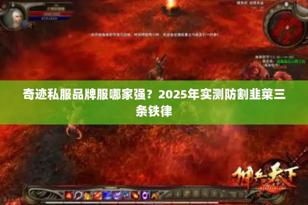 奇迹私服品牌服哪家强？2025年实测防割韭菜三条铁律