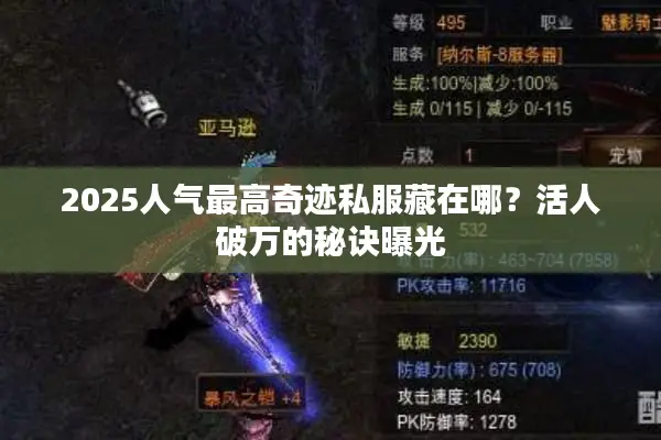 2025人气最高奇迹私服藏在哪？活人破万的秘诀曝光