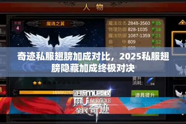 奇迹私服翅膀加成对比，2025私服翅膀隐藏加成终极对决