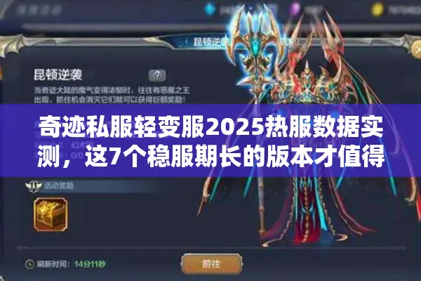 奇迹私服轻变服2025热服数据实测，这7个稳服期长的版本才值得肝