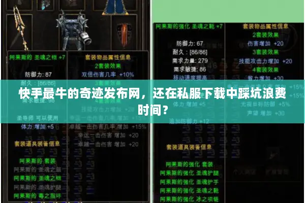 快手最牛的奇迹发布网，还在私服下载中踩坑浪费时间？