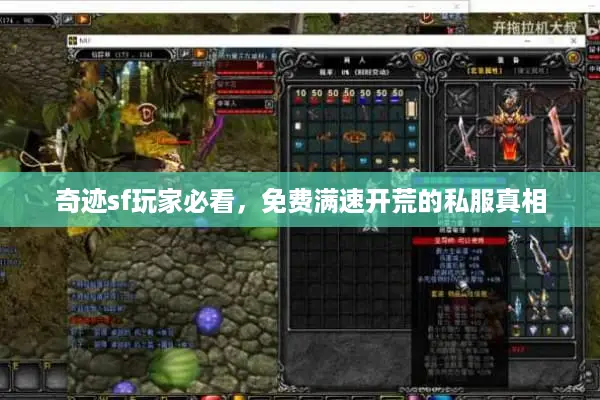 奇迹sf玩家必看,免费满速开荒的私服真相 奇迹sf玩家必看,免费满速开荒的私服真相
