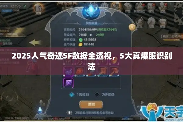 2025人气奇迹SF数据全透视，5大真爆服识别法