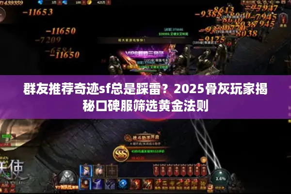 群友推荐奇迹sf总是踩雷？2025骨灰玩家揭秘口碑服筛选黄金法则