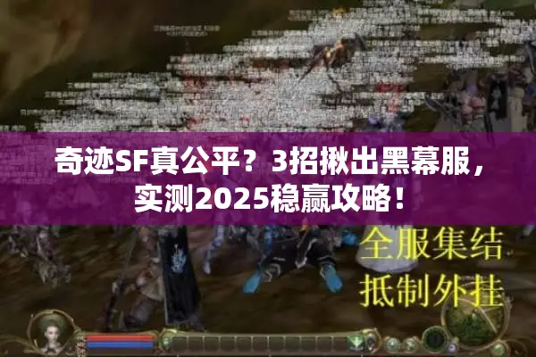 奇迹SF真公平?3招揪出黑幕服,实测2025稳赢攻略! 奇迹SF真公平?3招揪出黑幕服,实测2025稳赢攻略!