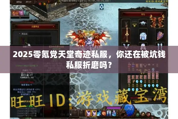 2025零氪党天堂奇迹私服，你还在被坑钱私服折磨吗？