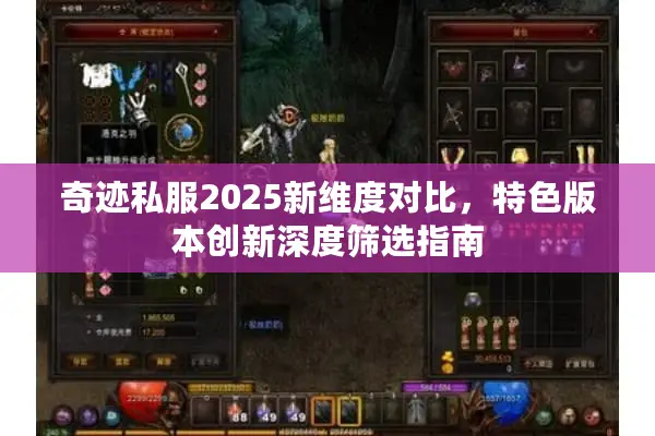 奇迹私服2025新维度对比，特色版本创新深度筛选指南