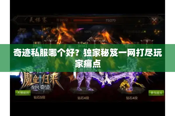 奇迹私服哪个好？独家秘笈一网打尽玩家痛点