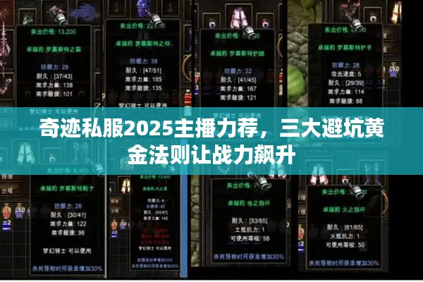 奇迹私服2025主播力荐，三大避坑黄金法则让战力飙升