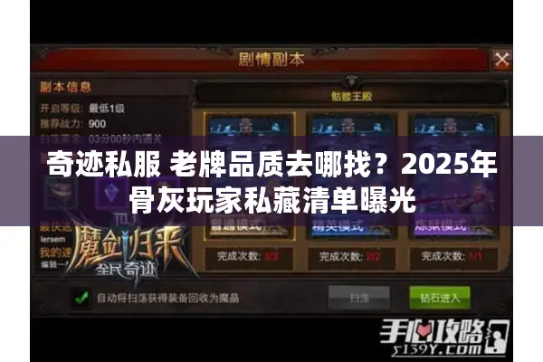 奇迹私服 老牌品质去哪找？2025年骨灰玩家私藏清单曝光