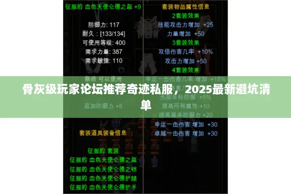 骨灰级玩家论坛推荐奇迹私服，2025最新避坑清单