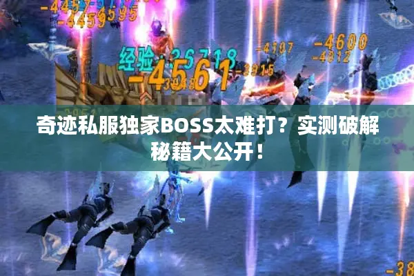 奇迹私服独家BOSS太难打？实测破解秘籍大公开！