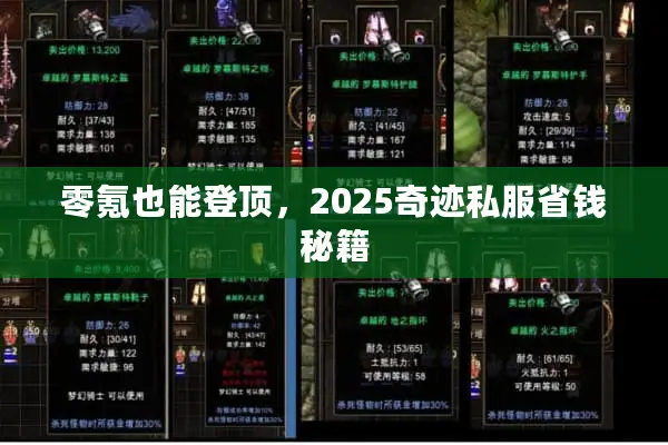 零氪也能登顶，2025奇迹私服省钱秘籍