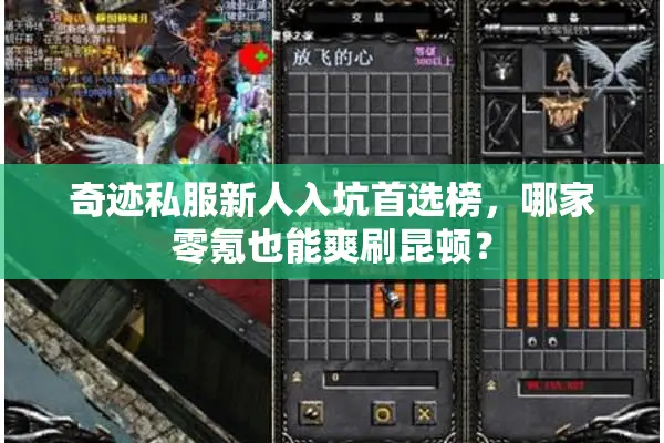 奇迹私服新人入坑首选榜，哪家零氪也能爽刷昆顿？