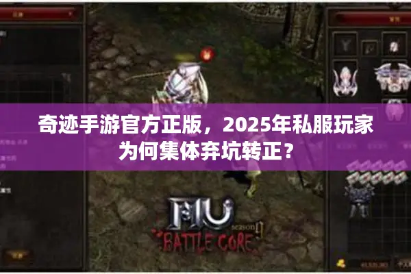 奇迹手游官方正版，2025年私服玩家为何集体弃坑转正？