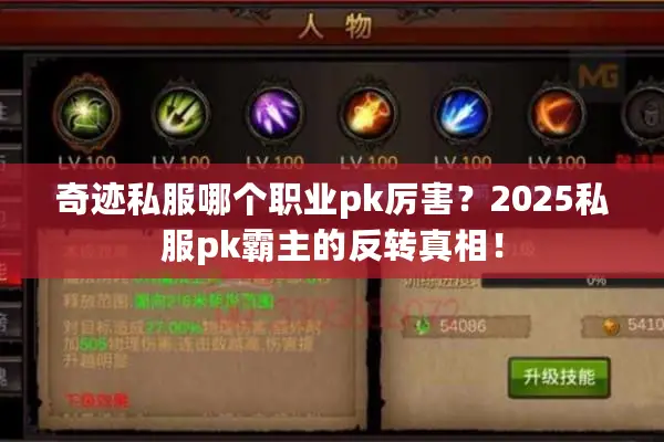 奇迹私服哪个职业pk厉害？2025私服pk霸主的反转真相！
