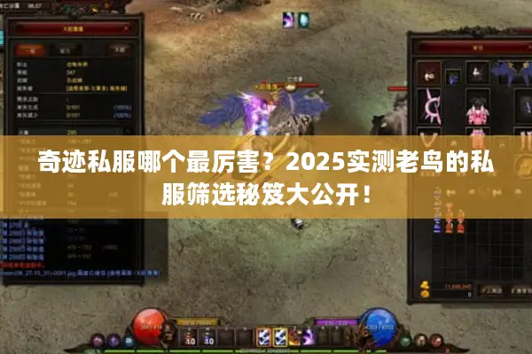奇迹私服哪个最厉害？2025实测老鸟的私服筛选秘笈大公开！