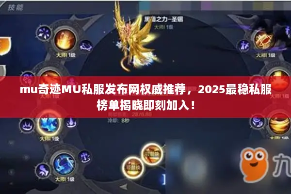 mu奇迹MU私服发布网权威推荐，2025最稳私服榜单揭晓即刻加入！
