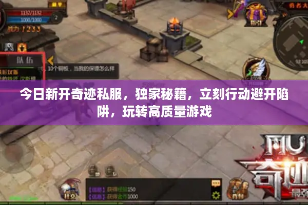 今日新开奇迹私服，独家秘籍，立刻行动避开陷阱，玩转高质量游戏
