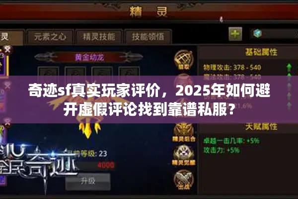 奇迹sf真实玩家评价，2025年如何避开虚假评论找到靠谱私服？