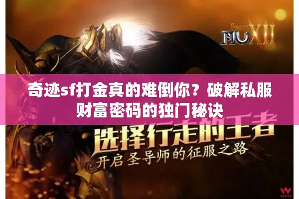 奇迹sf打金真的难倒你？破解私服财富密码的独门秘诀