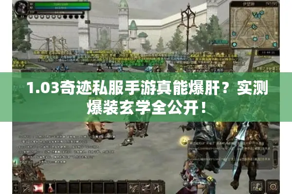 1.03奇迹私服手游真能爆肝？实测爆装玄学全公开！