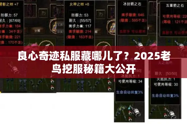 良心奇迹私服藏哪儿了？2025老鸟挖服秘籍大公开