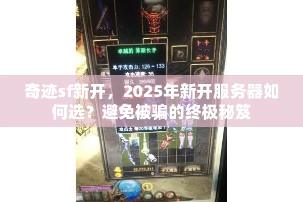 奇迹sf新开，2025年新开服务器如何选？避免被骗的终极秘笈
