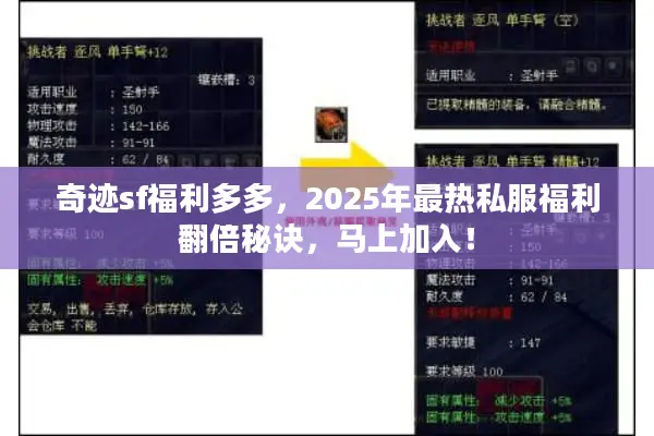 奇迹sf福利多多，2025年最热私服福利翻倍秘诀，马上加入！