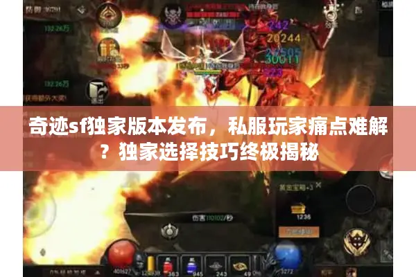 奇迹sf独家版本发布，私服玩家痛点难解？独家选择技巧终极揭秘