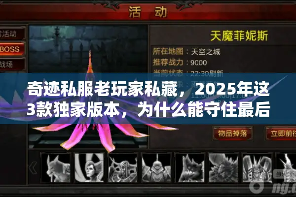 奇迹私服老玩家私藏，2025年这3款独家版本，为什么能守住最后的情怀？