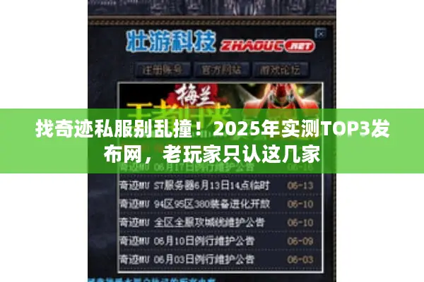 找奇迹私服别乱撞！2025年实测TOP3发布网，老玩家只认这几家