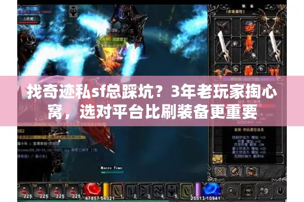 找奇迹私sf总踩坑？3年老玩家掏心窝，选对平台比刷装备更重要