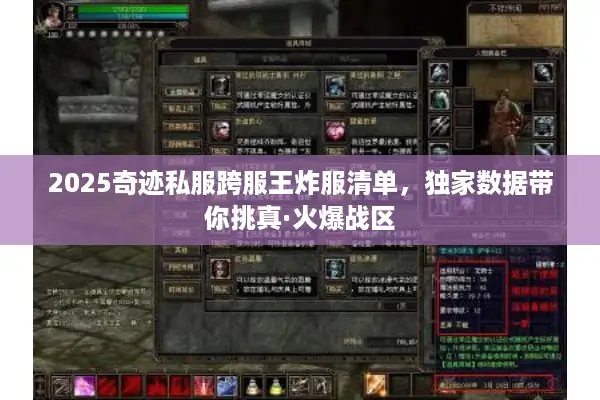 2025奇迹私服跨服王炸服清单，独家数据带你挑真·火爆战区
