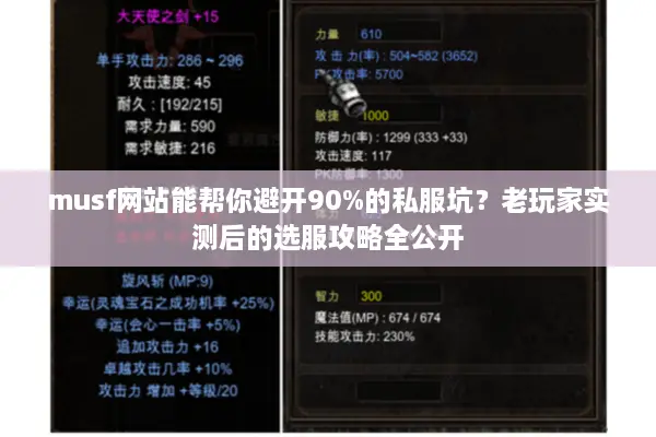 musf网站能帮你避开90%的私服坑？老玩家实测后的选服攻略全公开