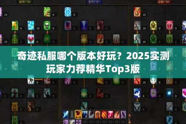 奇迹私服哪个版本好玩？2025实测玩家力荐精华Top3版